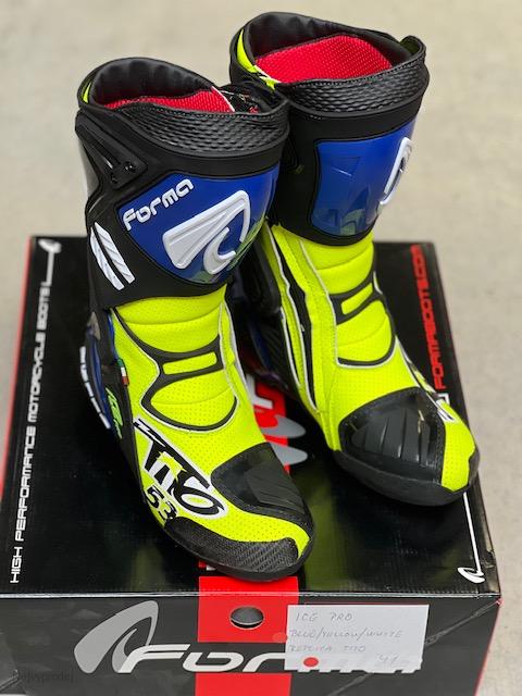 Moto boty FORMA ICE PRO replica TITO modro/neonově žluto/bílé