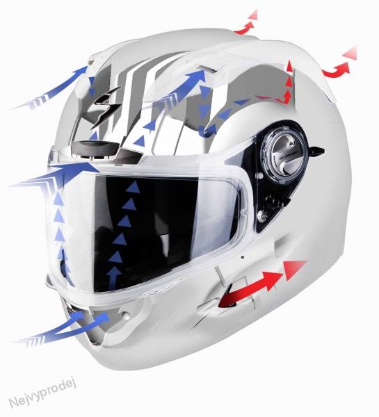 Moto přilba SCORPION EXO-1000 AIR E11 TEST ME neonově červená