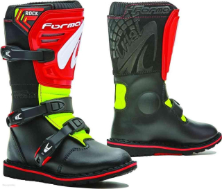 Dětské moto boty FORMA ROCK černo/červeno/žluté fluo